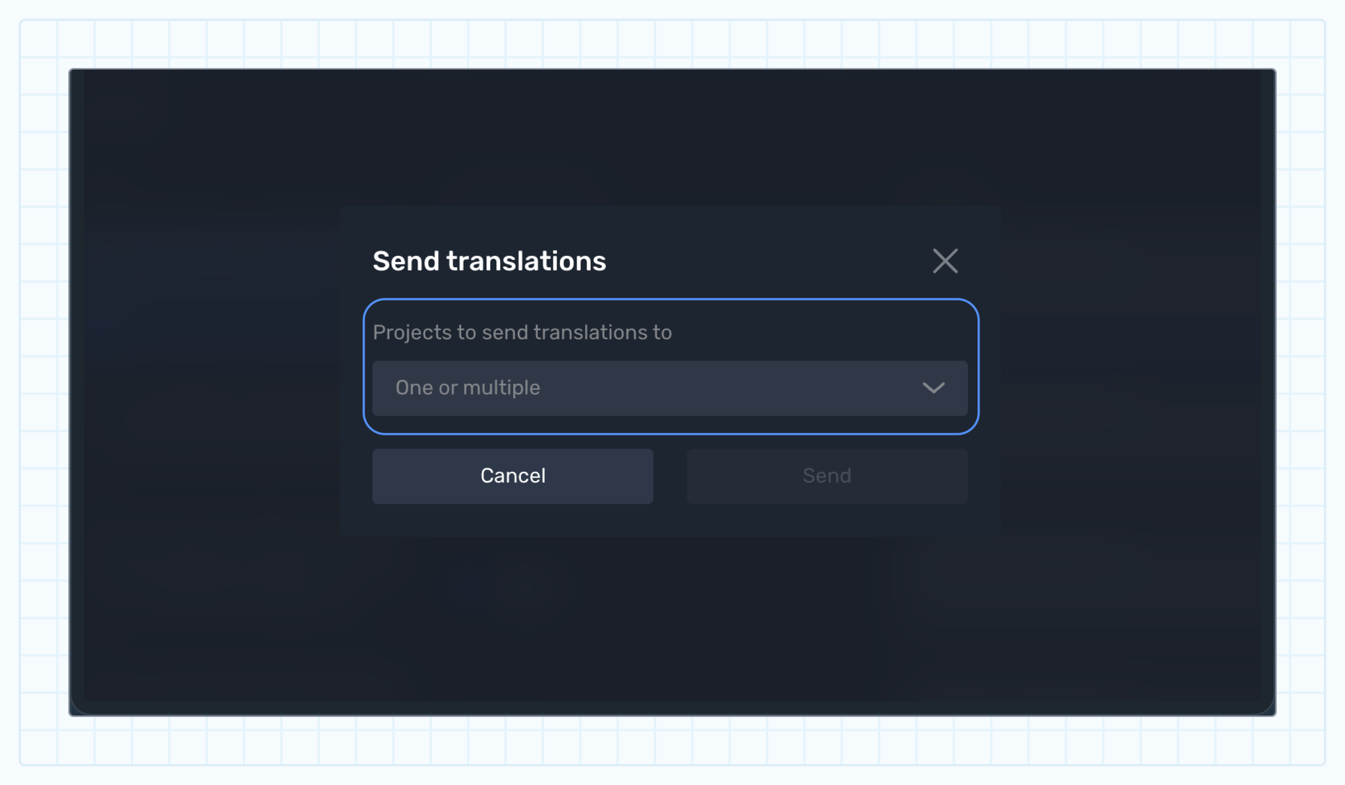 Select target projects to import keys to